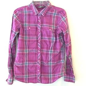 The North Face plaid shirt for hiking or town